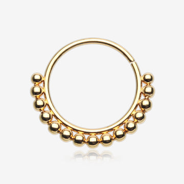 Golden Bali Beads Spherule Bendable Nose Hoop